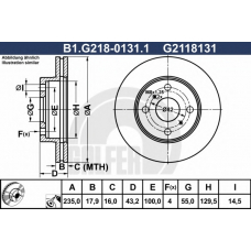 B1.G218-0131.1 GALFER Тормозной диск