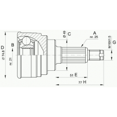 CVJ5260.10 OPEN PARTS Шарнирный комплект, приводной вал