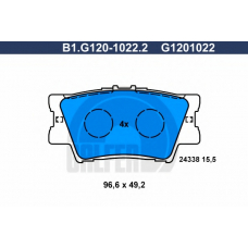 B1.G120-1022.2 GALFER Комплект тормозных колодок, дисковый тормоз