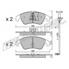 791.4W TRUSTING Комплект тормозных колодок, дисковый тормоз