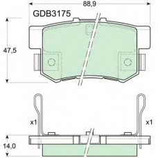 GDB3175 TRW Комплект тормозных колодок, дисковый тормоз