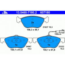 13.0460-7180.2 ATE Комплект тормозных колодок, дисковый тормоз