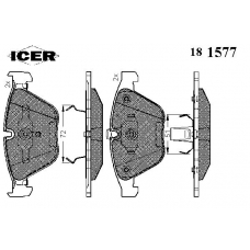 181577 ICER Комплект тормозных колодок, дисковый тормоз