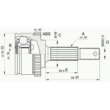 CVJ5197.10 OPEN PARTS Шарнирный комплект, приводной вал