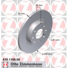 610.1188.00 ZIMMERMANN Тормозной диск