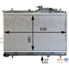 8MK 376 762-301 HELLA Радиатор, охлаждение двигателя