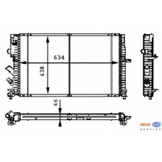 8MK 376 722-421 HELLA Радиатор, охлаждение двигателя