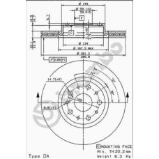 09.6769.20 BREMBO Тормозной диск