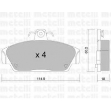 22-0121-0 METELLI Комплект тормозных колодок, дисковый тормоз
