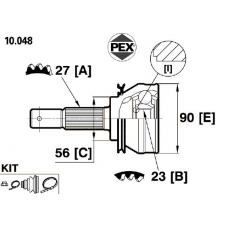 10.048 PEX Шарнир, приводной вал