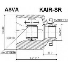 KAIR-SR ASVA Шарнирный комплект, приводной вал