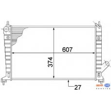 8MK 376 772-391 HELLA Радиатор, охлаждение двигателя