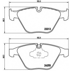 P 06 055 BREMBO Комплект тормозных колодок, дисковый тормоз