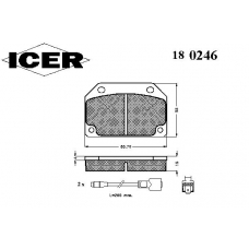 180246 ICER Комплект тормозных колодок, дисковый тормоз