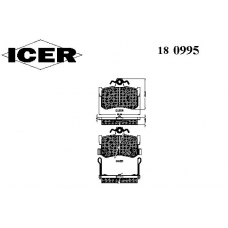 180995 ICER Комплект тормозных колодок, дисковый тормоз