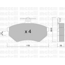 22-0050-2 METELLI Комплект тормозных колодок, дисковый тормоз