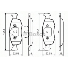 0 986 495 043 BOSCH Комплект тормозных колодок, дисковый тормоз