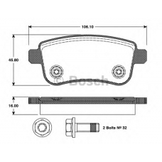 0 986 TB3 093 BOSCH Комплект тормозных колодок, дисковый тормоз