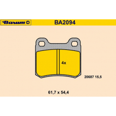 BA2094 BARUM Комплект тормозных колодок, дисковый тормоз