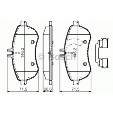 0 986 494 667 BOSCH Комплект тормозных колодок, дисковый тормоз