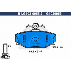 B1.G102-0955.2 GALFER Комплект тормозных колодок, дисковый тормоз