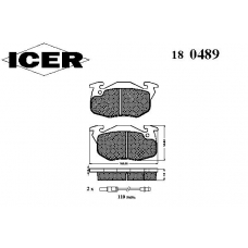 180489 ICER Комплект тормозных колодок, дисковый тормоз
