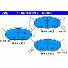 13.0460-8009.2 ATE Комплект тормозных колодок, дисковый тормоз