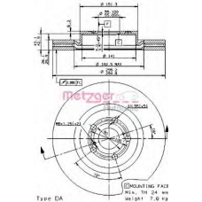 24972 METZGER Тормозной диск