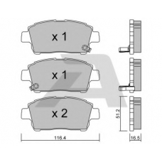 BPTO-1004 AISIN Комплект тормозных колодок, дисковый тормоз