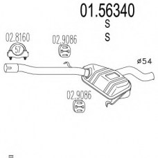 01.56340 MTS Средний глушитель выхлопных газов