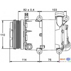 8FK 351 113-461 HELLA Компрессор, кондиционер