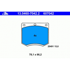 13.0460-7042.2 ATE Комплект тормозных колодок, дисковый тормоз