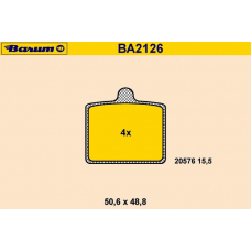 BA2126 BARUM Комплект тормозных колодок, дисковый тормоз
