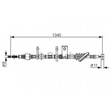 1 987 482 184 BOSCH Трос, стояночная тормозная система