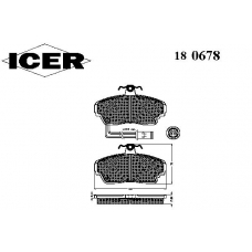 180678 ICER Комплект тормозных колодок, дисковый тормоз