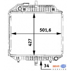 8MK 376 706-201 HELLA Радиатор, охлаждение двигателя