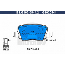 B1.G102-0544.2 GALFER Комплект тормозных колодок, дисковый тормоз