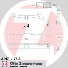 21471.175.2 ZIMMERMANN Комплект тормозных колодок, дисковый тормоз