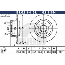 B1.G211-0154.1 GALFER Тормозной диск