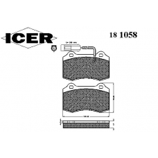 181058 ICER Комплект тормозных колодок, дисковый тормоз