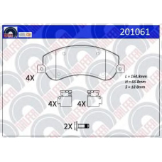 201061 GALFER Комплект тормозных колодок, дисковый тормоз