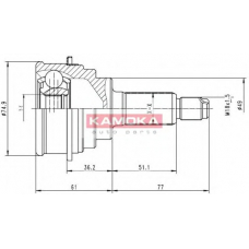6836 KAMOKA Шарнирный комплект, приводной вал