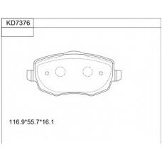 KD7376 ASIMCO Комплект тормозных колодок, дисковый тормоз