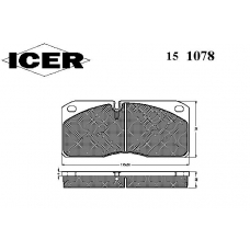 151078 ICER Комплект тормозных колодок, дисковый тормоз