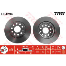 DF4294 TRW Тормозной диск