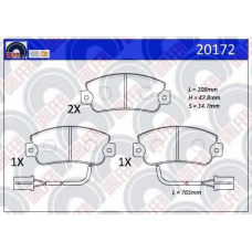 20172 GALFER Комплект тормозных колодок, дисковый тормоз
