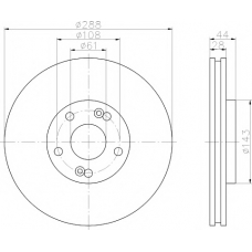 8DD 355 108-451 HELLA PAGID Тормозной диск