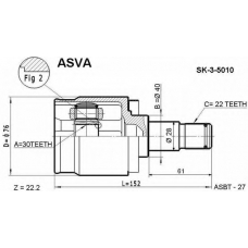 SK-3-5010 ASVA Шарнирный комплект, приводной вал