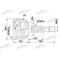 PCV1279 PATRON Шарнирный комплект, приводной вал