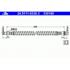 24.5111-0330.3 ATE Тормозной шланг